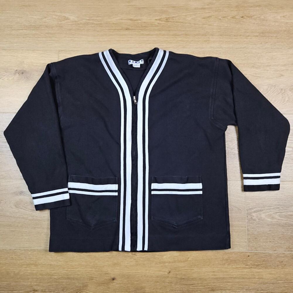 Vintage 90s KIKIT Maurice Sasson Full Zip Track Cardigan Jacket L